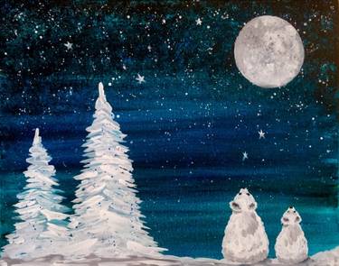 Saturday Snow Bears — Painting