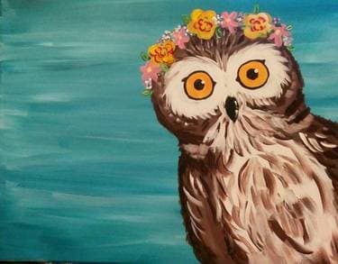 Peek-a-WHO Owl - Spring - Paint and sip event at Logan's Roadhouse Chico in Chico, CA - PaintNite.com