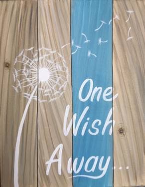 One Wish Away Sign - Paint and sip event at One Lincoln at The Gettysburg Hotel in Gettysburg, PA - PaintNite.com