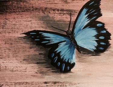 Cool Blue Butterfly — Painting
