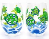 Sea Turtles Stemless Wine Glasses thumbnail