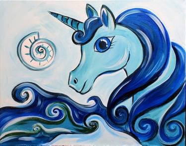 Ocean Unicorn - Paint and sip event at Logan's Roadhouse Chico in Chico, CA - PaintNite.com