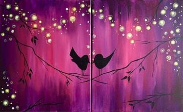 Summers Are for Lovers Partner Painting - Paint and sip event at Kells Irish - Upstairs in Portland, OR - PaintNite.com