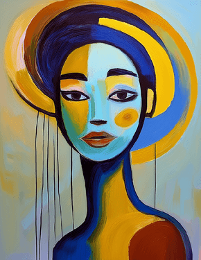 Abstract Self-Portrait from Imagination — Painting
