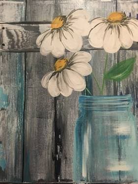Barnyard Daisies - Paint and sip event at Smokin BBQ in Mundelein, IL - PaintNite.com