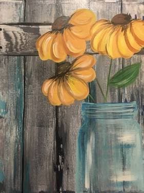 Brown Eyed Susan - Paint and sip event at Sonoma Harvest Winery in Fairfield, CA - PaintNite.com