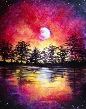 Midsummer Moonrise - Paint and sip event at Rendezvous Pub in Langley, BC - PaintNite.com
