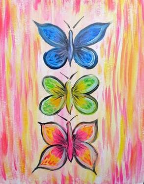 3 Little Butterflies - Paint and sip event at Logan's Roadhouse Chico in Chico, CA - PaintNite.com