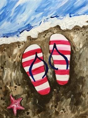 Beachside Stars and Stripes - Paint and sip event at Islands Fine Burgers & Drinks in Huntington Beach, CA - PaintNite.com