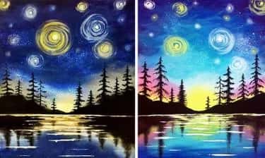 Starry Lake Partner Painting