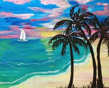 Sea of Tranquility - Paint and sip event at El Torito in Woodland Hills in Woodland Hills, CA - PaintNite.com