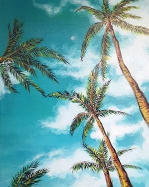 Under the Palm Trees - Paint and sip event at The Shark Club (Barlow) in Calgary, AB - PaintNite.com