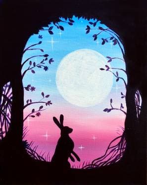 The Rabbit and the Moon - Paint and sip event at Stefanos Lounge & Restaurant in New Westminster, BC - PaintNite.com