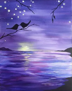 Purple Ocean Sunset Kinda Love at Café Olé Restaurant & Cantina | Boise Towne Square — Painting