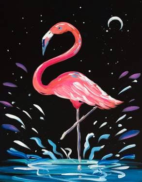 Moonlit Flamingo Splash with Melody Gillespie