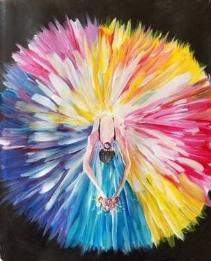 Rainbow Ballerina - Paint and sip event at Old Spaghetti Factory in Duarte, CA - PaintNite.com