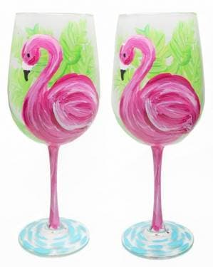 Flamingo Wine Glasses - Paint and sip event at Tap Room (Patchogue) #TeamTavarone in Patchogue, NY - PaintNite.com