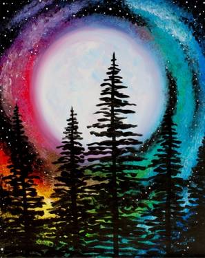 Bright Moon Galaxy — Painting