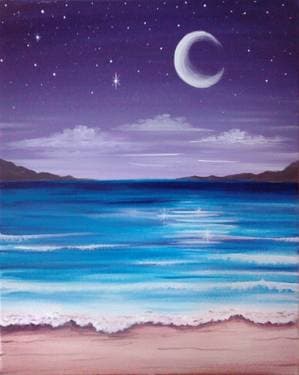 The Beach At Night - Paint and sip event at Logan's Roadhouse Chico in Chico, CA - PaintNite.com