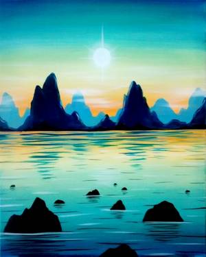 Paint Nite: Rock Island Sea — Painting