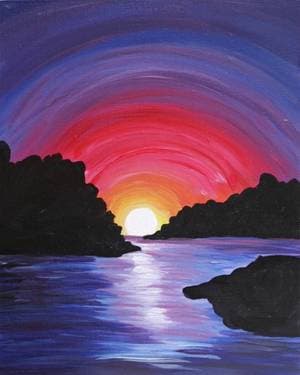 Magic at Sunset - Paint and sip event at Me-n-Ed's Pizza* in Langley, BC - PaintNite.com