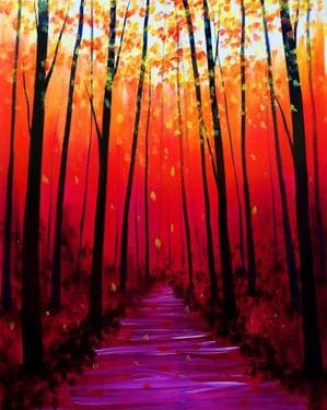 Walk In The Fall Forest - Paint and sip event at FUNDRAISER EVENT: Cramahe Township Public Library in Castleton, ON - PaintNite.com