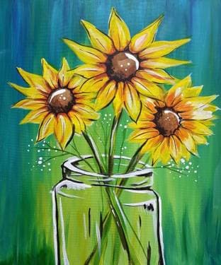 Evening Sunflowers - Paint and sip event at Newcastle Kitchen + Bar in Edmonton, AB - PaintNite.com