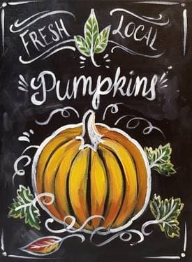 Chalkboard Pumpkin - Paint and sip event at Two Rivers Distillery in Calgary, AB - PaintNite.com