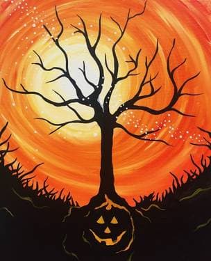 Halloween Tree - Paint and sip event at Bertucci's Chelmsford in CHELMSFORD, MA - PaintNite.com