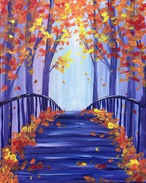 The Bridge into Fall - Paint and sip event at The Pickle Barrel in Brampton, ON - PaintNite.com
