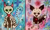 "Day Of The Dead" Dog/Cat Partner Painting thumbnail