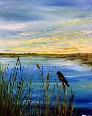 Marshland Visitor - Paint and sip event at Red Lion Hotel on the River in Portland, OR - PaintNite.com
