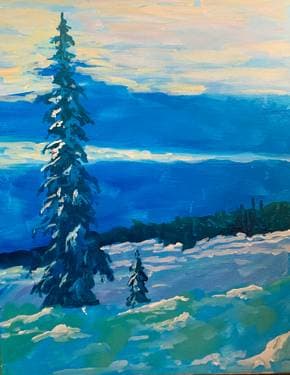 Franz Johnston - Winter Pines - Paint and sip event at TalkTales Entertainment in Los Angeles , CA - PaintNite.com
