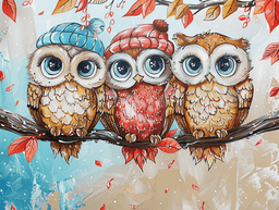Autumn Owl Friends thumbnail