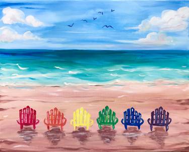 Rainbow Beach Chairs — Painting