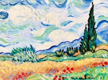 Van Gogh's Wheat Field - Paint and sip event at Liquid Love Brewing in Buffalo Grove, IL - PaintNite.com