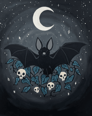 Moonlit Bat - Paint Nite event in East Moline, IL