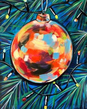 Colorful Christmas Ornament - Paint and sip event at The Mash - St Albert in St Albert, AB - PaintNite.com