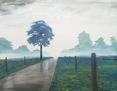 Rainy Drive at The Pint Public House — Painting