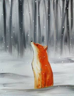 Winter Fox - Paint and sip event at Boston Pizza_Main St W in Hamilton, ON - PaintNite.com
