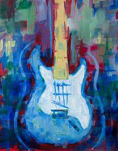 Abstract Guitar — Painting