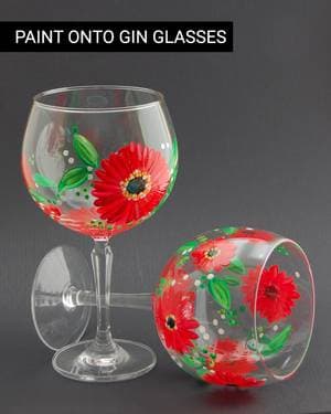 Gerbera Gin Glasses II - Paint and sip event at Old School Deli @ The Eye of Africa in Eikenhof, GT - PaintNite.com