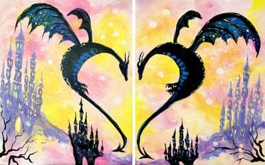 Dragons Dream of Love - Paint and sip event at Myra's Bar & Grill (Best Western Brantford Hotel) in Brantford, ON - PaintNite.com