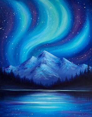 Bright Lights, Big Mountains - Paint and sip event at Samz Pub Port Coquitlam in Port Coquitlam, BC - PaintNite.com