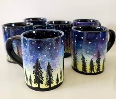 Aurora Borealis Ceramic Coffee Mug - Paint and sip event at Irish Wolfhound Restaurant & Pub in SURPRISE, AZ - PaintNite.com