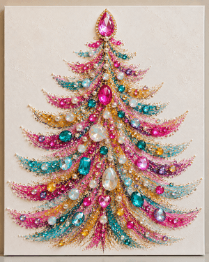 Jeweled Holiday Tree - Paint Nite event in Sacramento , CA
