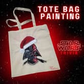 Paint, Sip & Trivia: Dark Santa Vader Christmas Tote Bag thumbnail