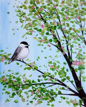 Springtime Chickadee - Paint Nite event in Moline, IL