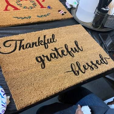 Customize Your Door Mat Message - Paint and sip event at Slater's 50/50 - Silverado Ranch in Las Vegas, NV - PaintNite.com