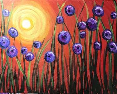 Van Gogh Irises in the Sunset - Paint Nite event in Florence, KY